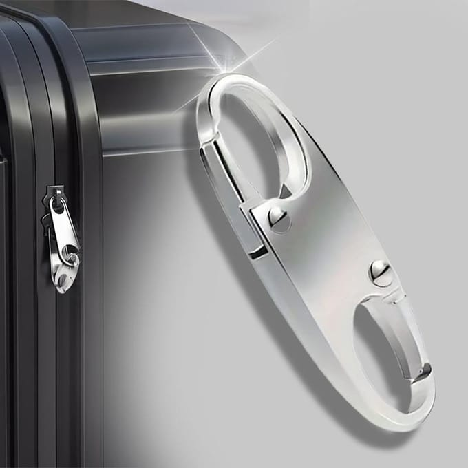 1 stuks Anti-diefstal Ritsclips - Veilige Vergrendelende Ritskop Vervanging Multifunctionele Haak Dubbele Opening Universele Connector gray