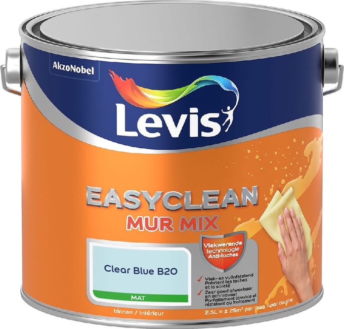 Levis - Easyclean Mur Mat Mix - Clear Blue B20 - Mengverf - 2,5 L