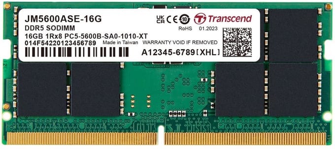 16GO JM DDR5 5600 SO-DIMM 1RX8 2GX8 CL46 1.1V