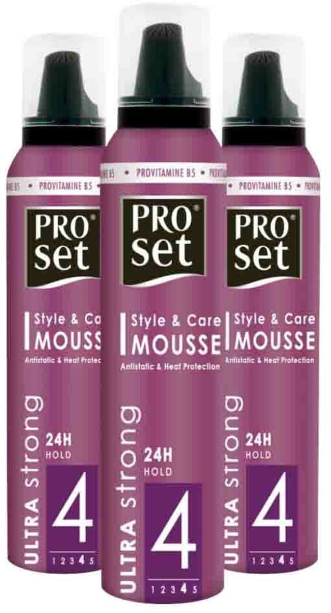 Proset - Haarmousse Ultra Sterk - 3 x 250 ml - Voordeelverpakking