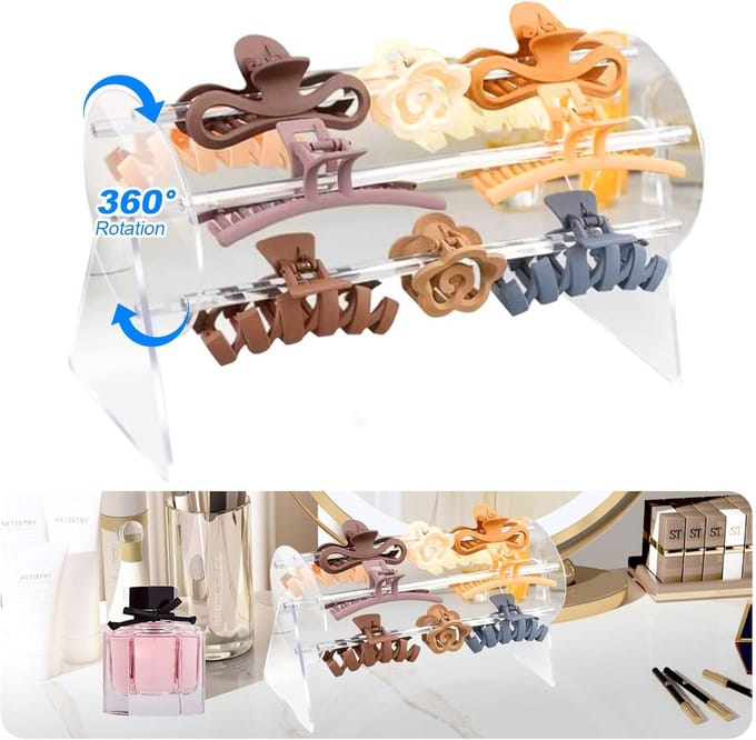 Draaibare Acryl Haarclip Organizer - 360 Graden Display Stand voor Accessoires
