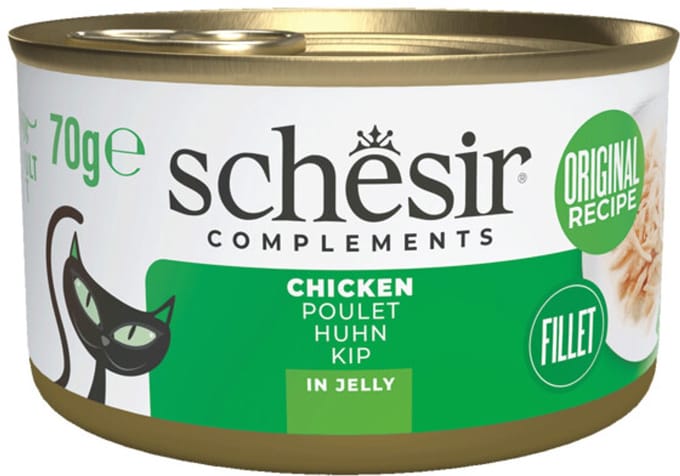Schesir Complementary Kattenvoer Kip in Gelei - 12 x 70 gr - Voordeelverpakking