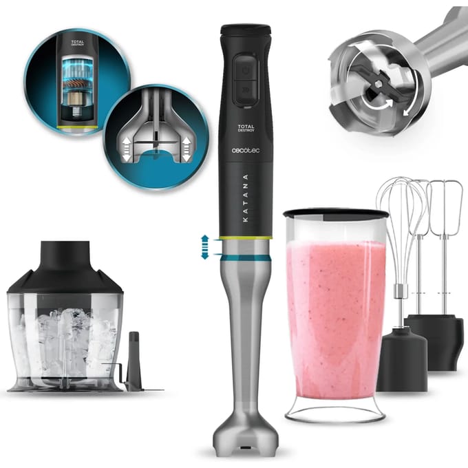 Cecotec 03978 blender Staafmixer 1500 W Zwart, Roestvrijstaal
