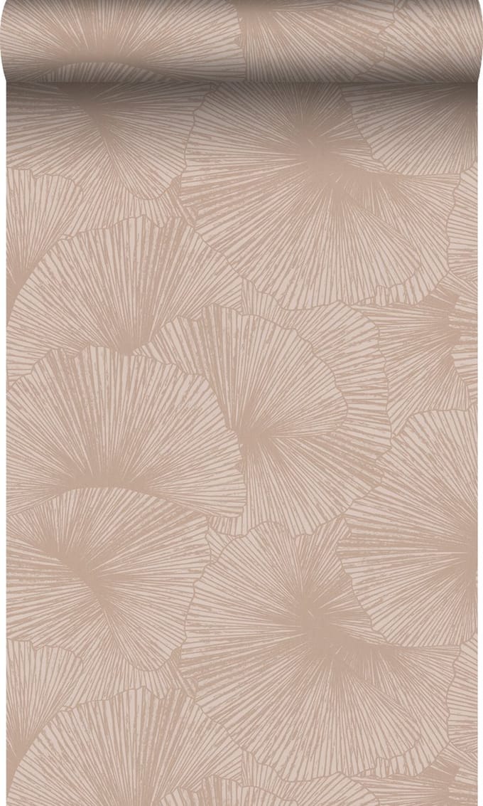 Origin Wallcoverings behang 3D-motief bladeren oudroze - 53 cm x 10.05 m - 348009