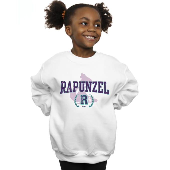 Disney Meisjes Prinses Rapunzel Collegiaal Sweatshirt (Wit)