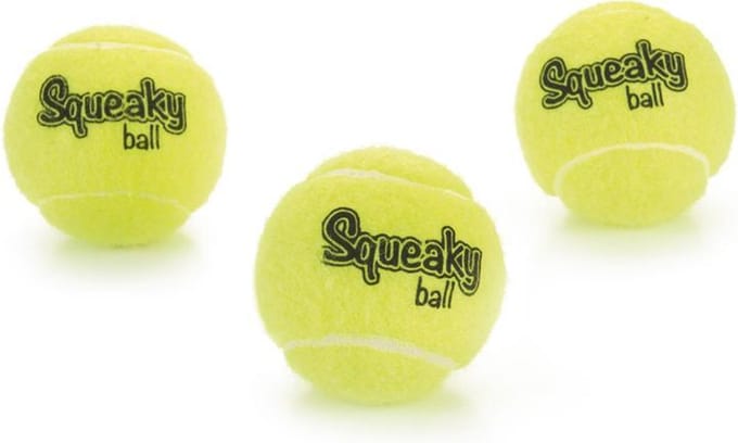Beeztees Tennisbal - met Pieper - Hondenspeelgoed - 6,5 cm - 3ST