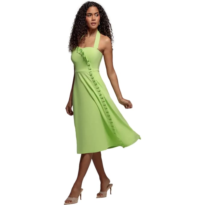 Halterjurk met blote rug voor dames Goddiva Midi