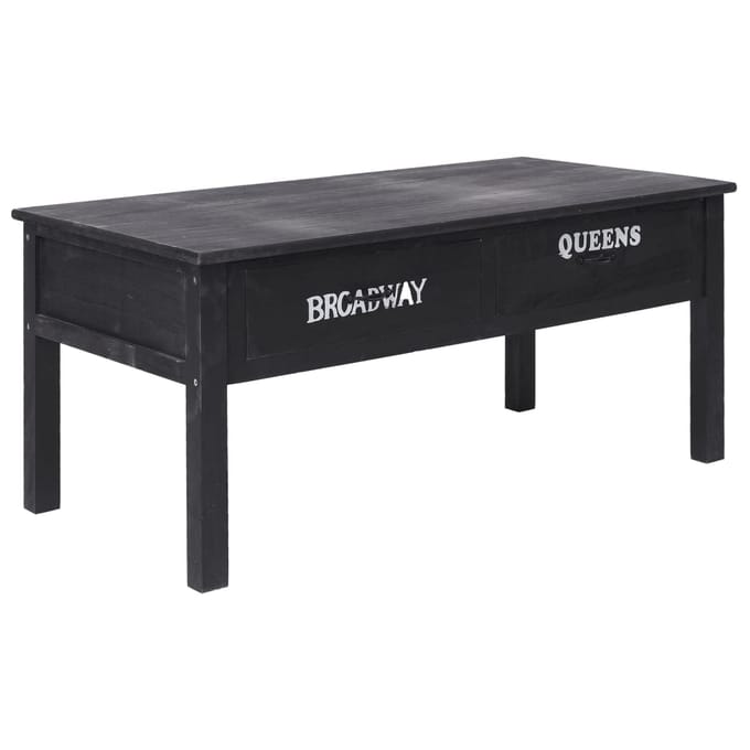 vidaXL - Salontafel - 100x50x45 - cm - hout - zwart