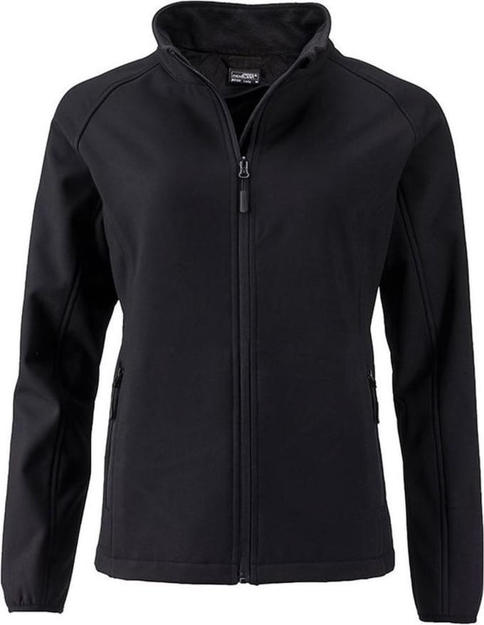 James and Nicholson Dames/dames Promo Softshell Jacket (Zwart/Zwart)