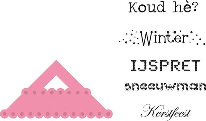 Marianne Design Collectables Snij en Embosstencil - Hoekje en wintertekst - NL