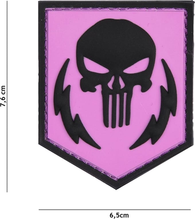 101 Inc Embleem 3D Pvc Punisher Thunder Strokes Roze  20006