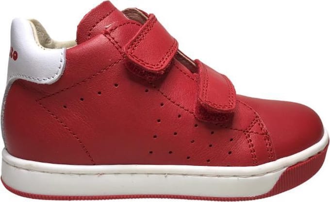Falcotto velcro effen lederen sneakers adam rood wit mt 20