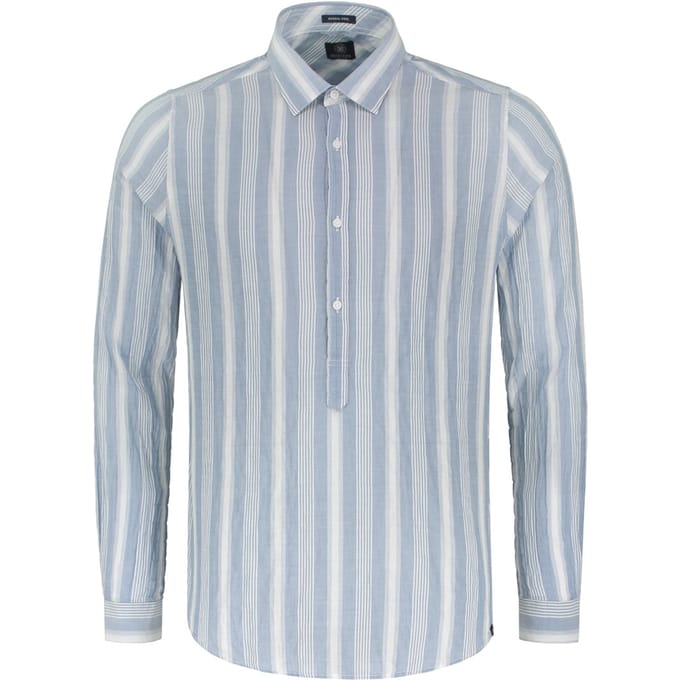 Dstrezzed Overhemd Crinkle Stripe Horizon Blauw   S