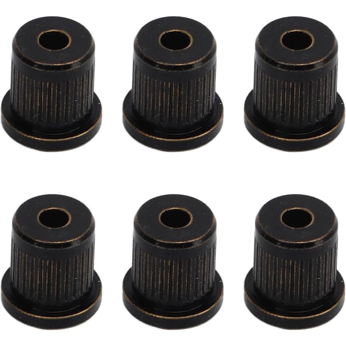 6 Stuks Gitaarsnaar Ferrules Door Body Messing Recordative Editie voor Elektrische Gitaren Zwart zwart