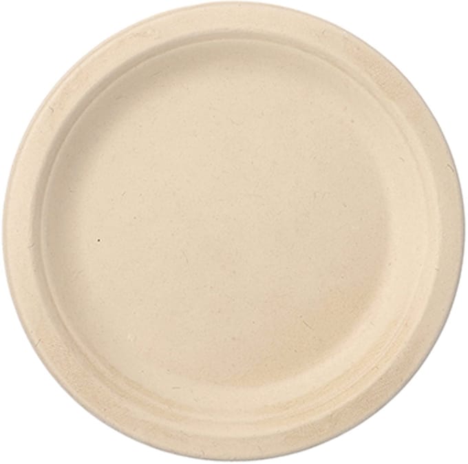 50 Borden van suikerriet pure 1-vaks Ø 18 cm · 2 cm natuur