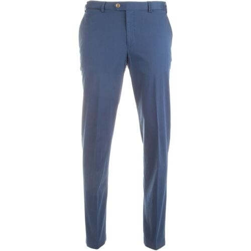 Hiltl Broek Peaker-S Supima Sateen Midden Blauw / male