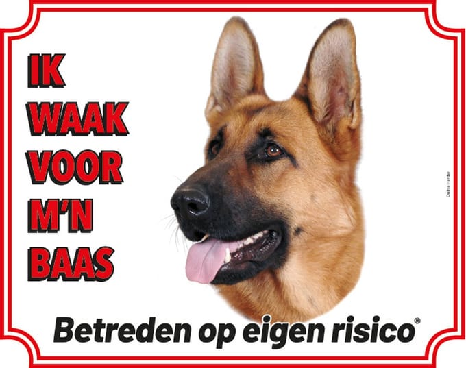 Waakbord 08 Duitse Herder 20x25cm