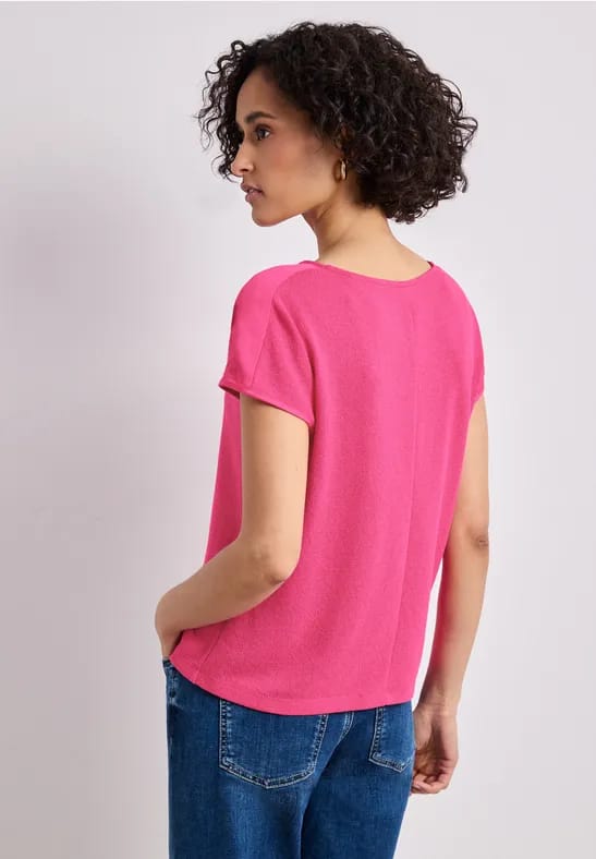 Shirt met boothals en schouderdetails