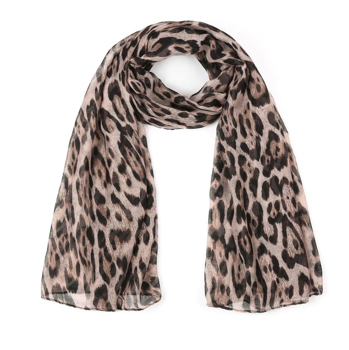 Sjaal - Kaki - Leopard- 80 x 180 cm - Voorjaar - Zomer - Shawl