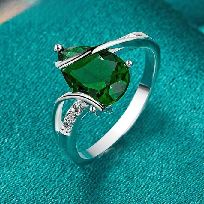 Bague Turquoises Goutte d'Eau Bijoux de Mode pour Dames Accessoires 10 blue