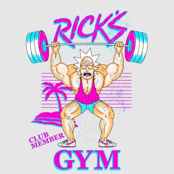 Rick and Morty Rick's Gym Dames T-shirt - Grijs - M
