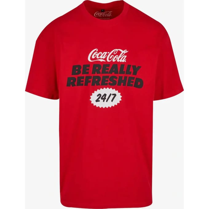 Merchcode Coca Cola - Coca Cola Refreshed Oversize Heren T-shirt - M - Rood