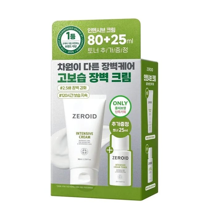 ZEROID Intensieve Crème Barrière Herstellende Moisturizer 80ml Speciale Set (+Crème Toner 25ml) white