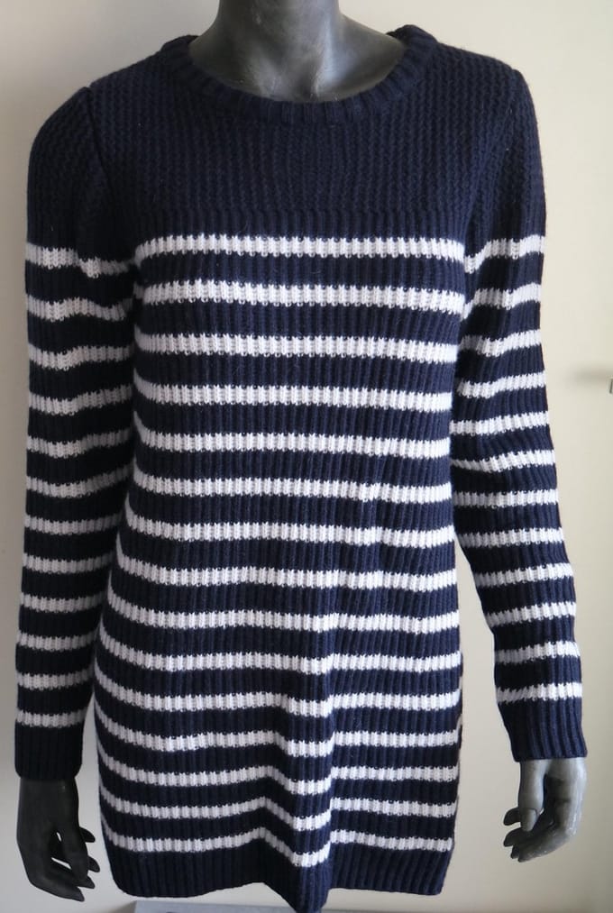 Gaastra Armine Trui - Blauw/Grijs Gestreept - Maat L