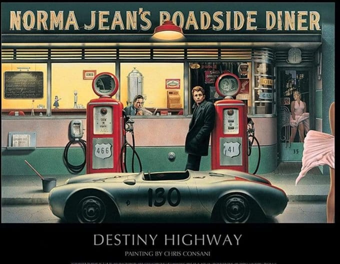 Kunstdruk Chris Consani - Destiny Highway 80x60cm