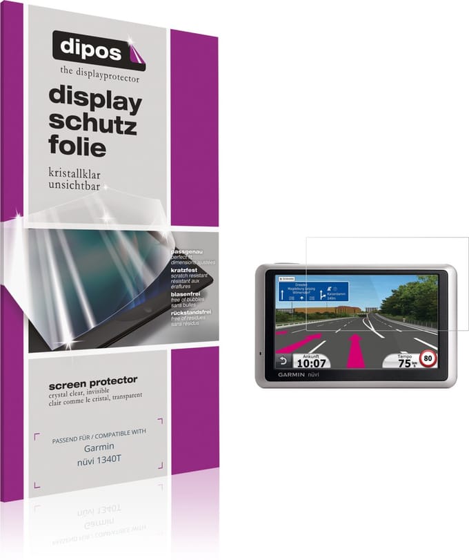 dipos – 2x Beschermfolie geschikt voor Garmin nüvi 1340T | Krasbestendige & heldere Screenprotector Ultra-Thin