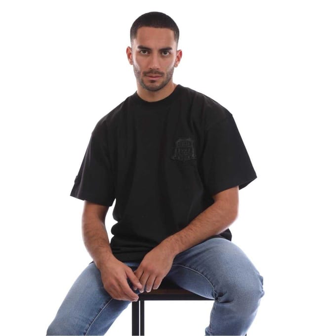 Avirex Heren Beam Logo in reliëf T-Shirt (Zwart)