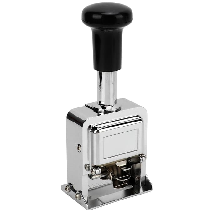 Nummerstempel Draagbare Zinklegering Behuizing 6 Cijfers Automatische Zelfinktende Nummerstempelmachine voor white
