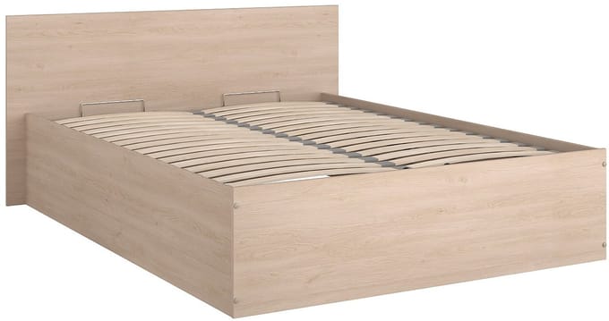 Vente-unique Bed met opbergruimte hout natuurlijk licht 140 x 190 cm