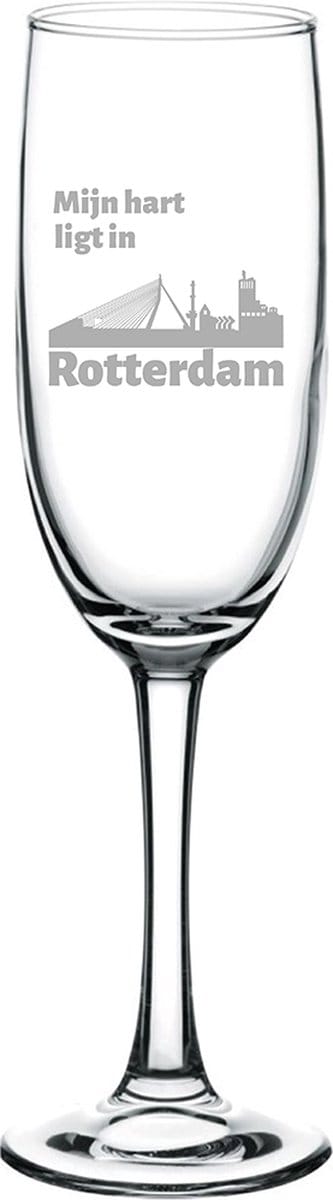 Gegraveerde Champagneglas 16,5cl Rotterdam