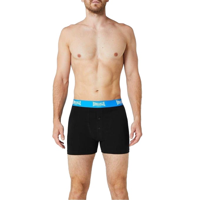 Lonsdale Boxershorts voor heren (Set van 2) (Zwart/Blauw)