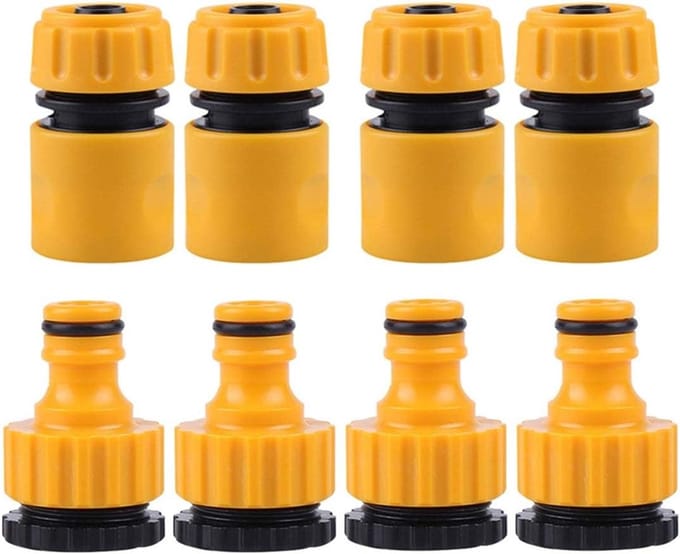 Solidchoice - Set van 8 Tuinslang Aansluitingen met 2-in-1 Tuinkraan Connector