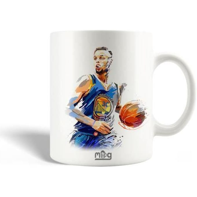 Mug en Céramique - Stephen Curry - Warriors - 30cl - Compatible Lave-Vaisselle - Blanc