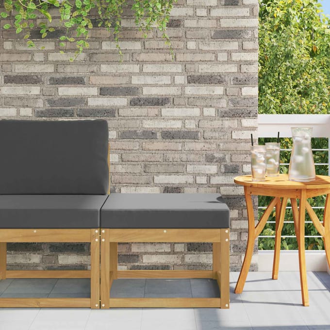 vidaXL - Outdoor - Hocker - Massief - Acacia - Hout - Wit
