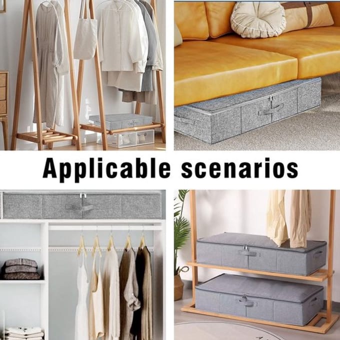 NTHProducts - Opbergbak Onderbed - Set van 2 - Ruimtebesparend - Grijs