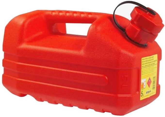 EDA Benzine jerrycan - Met tuit - 5 Liter - Rood