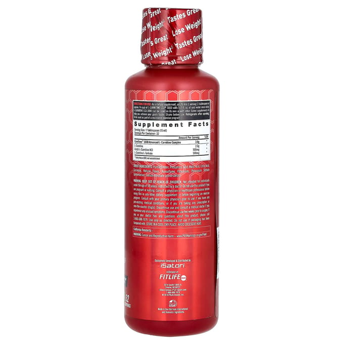 Isatori, l-Carnitine LS3 3000, Citron Vert, 16 fl oz (480ml)