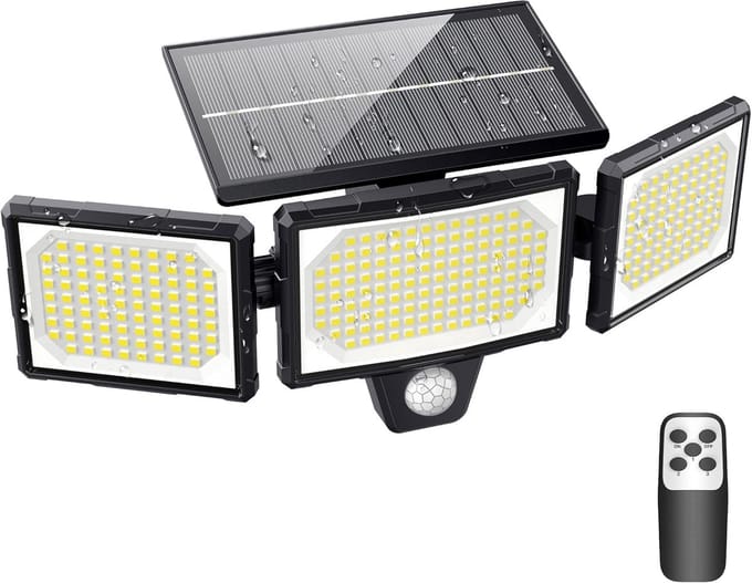 Krachtige 304 LED Solar Buitenlamp met Bewegingssensor - Heldere 1200 Lumen & IP65 Waterdicht
