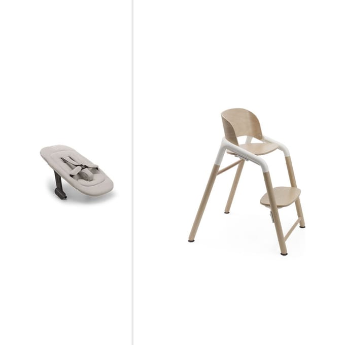 Bugaboo Giraffe houten kinderstoel, verstelbaar in 1 seconde, Natural Wood /White