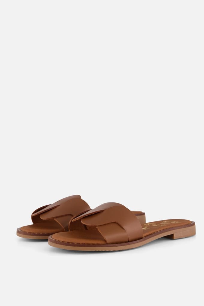 Oh My Sandals Oh My Sandals Slippers cognac Leer
