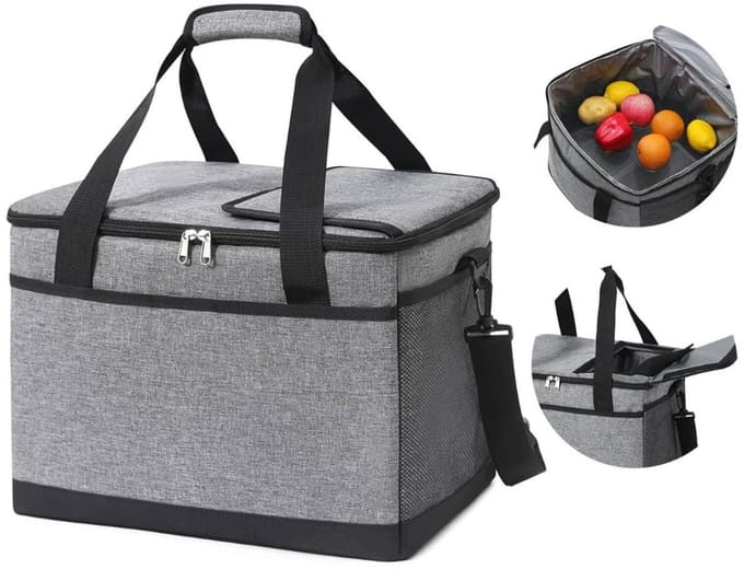 Koeltas 35 Liter - Geïsoleerde Lunchtas - Waterdicht Oxford - Grijs