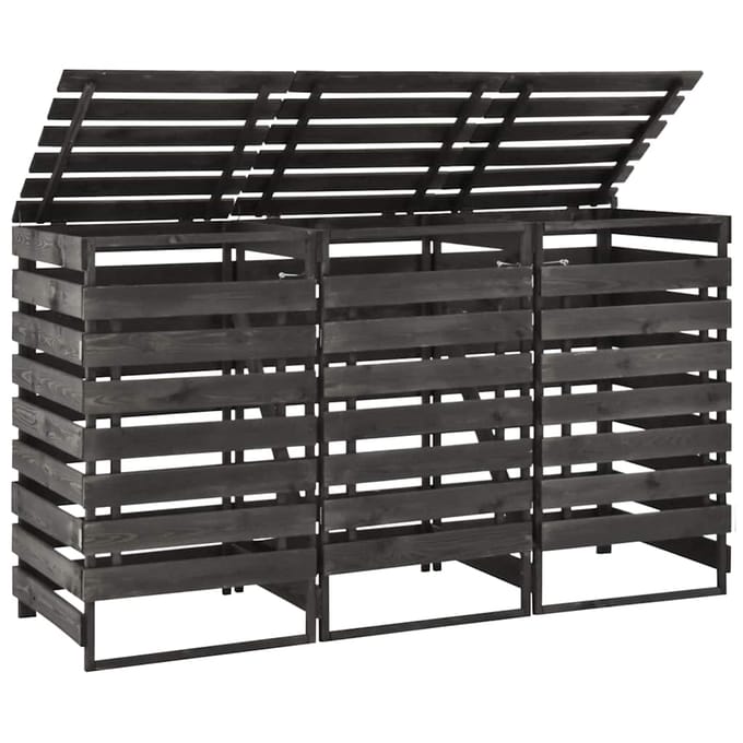 vidaXL - Containerberging - driedubbel - 210x75x121 - cm - geverfd - grenenhout