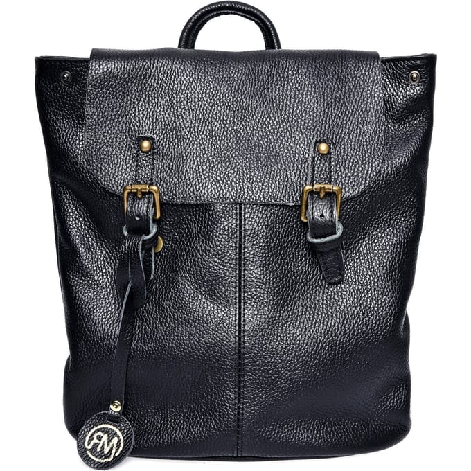 Roberta M Zwart Rundleer Tas