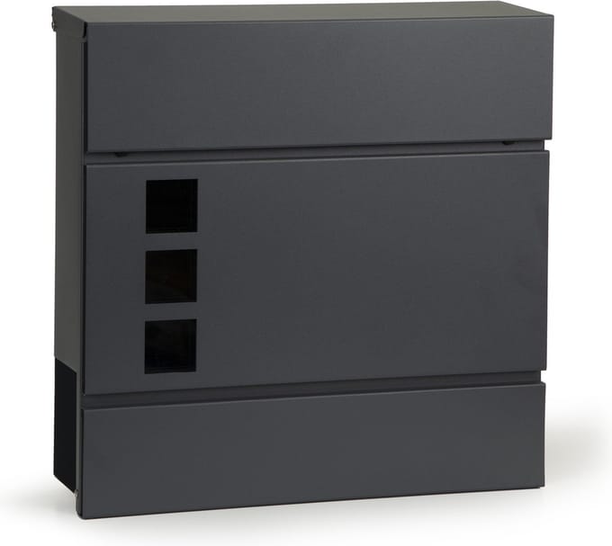 Brievenbus - met krantenvak - 37x37x10cm – antraciet