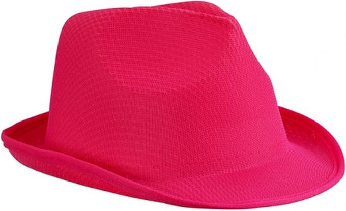 Trilby feesthoed fuchsia voor volwassenen