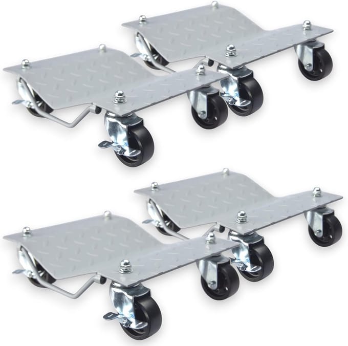 Set van 4 rolwagens voor voertuigen - Draaglast 680 kg - Maneuvreerhulp